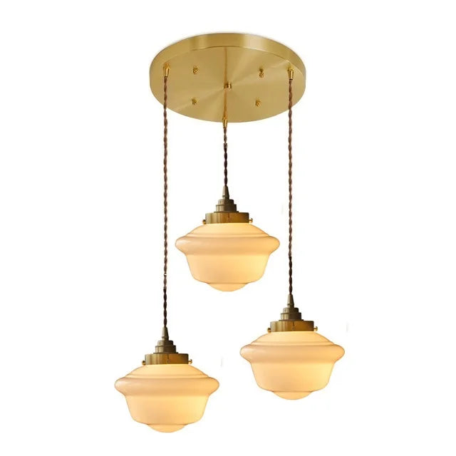 Axyaa White Glass LED Pendant Lamp Nordic Modern Hanglamp for Home, Bathroom, Bedroom