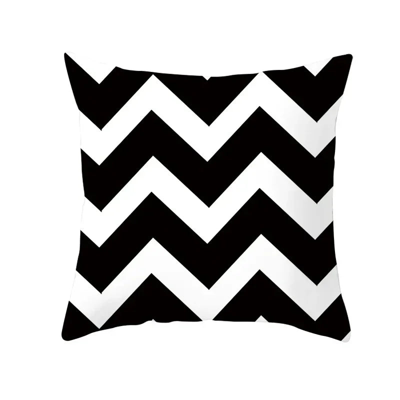 Axyaa Plaid Geometric Wave Stripe Checkerboard Print Throw Pillow Case