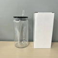 Axyaa Colorful Lid Plastic Cup with Straws - Replacement for Can Shaped Iced Coffee Juice Mug
