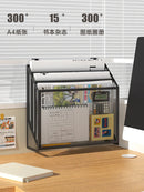 Axyaa Desktop File Organizer, Metal Book Stand, Multi-Layer Rack for Office and Home
