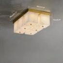 Axyaa Marble Alabaster Ceiling Lamp: Modern, Simple, All-Copper for Living Room, Bedroom, Study, Dining Room