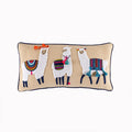Axyaa Floral Alpaca Elephant Embroidered Lumbar Pillow Cover - Boho Style