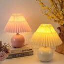 Axyaa Nordic Pleated Table Lamp - USB Art Night Light for Bedroom