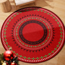Axyaa Christmas Tree Geometric Print Living Room Rug for Holiday Decoration