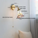 Axyaa Flower Glass LED Wall Sconce Pull Chain Switch Rotatable Mirror Light