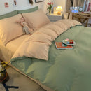 Axyaa Double/Queen Solid Color Duvet Cover Set - Anti-Mite & Durable
