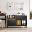 Tribesigns Axyaa Rustic Brown File Cabinet with 2 Drawers, Lateral Filing Printer Stand