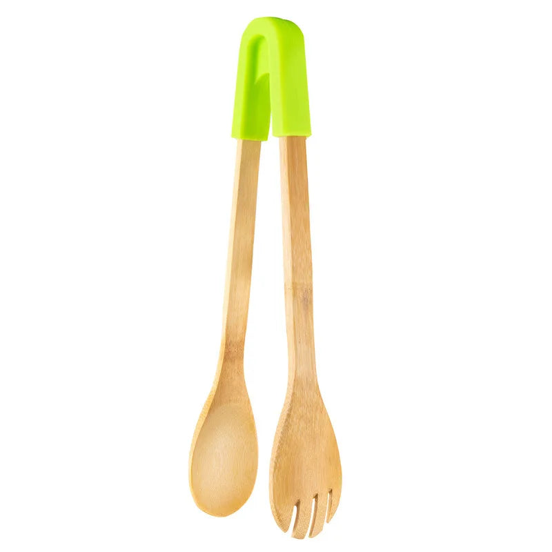Axyaa Bamboo Food Clips BBQ Tongs Bread Clamps Kitchen Cooking Accessories