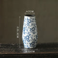 Axyaa Blue White Ceramic Vase Flower Arrangement Desktop Decorative Hydroponic Dried Flower Glass Vase
