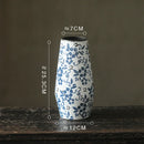 Axyaa Blue White Ceramic Vase Flower Arrangement Desktop Decorative Hydroponic Dried Flower Glass Vase