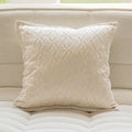 Axyaa Beige Yarn-Dyed Sofa Pillow Cover: 45X45 Headboard Cushion for Stylish Living Room