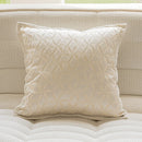 Axyaa Beige Yarn-Dyed Sofa Pillow Cover: 45X45 Headboard Cushion for Stylish Living Room