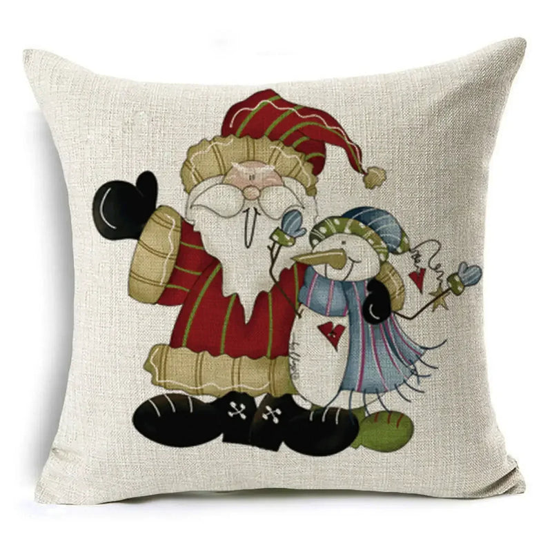 Christmas Santa Claus Pillowcase: Axyaa Linen Decoration for Car Sofa 45cm * 45cm