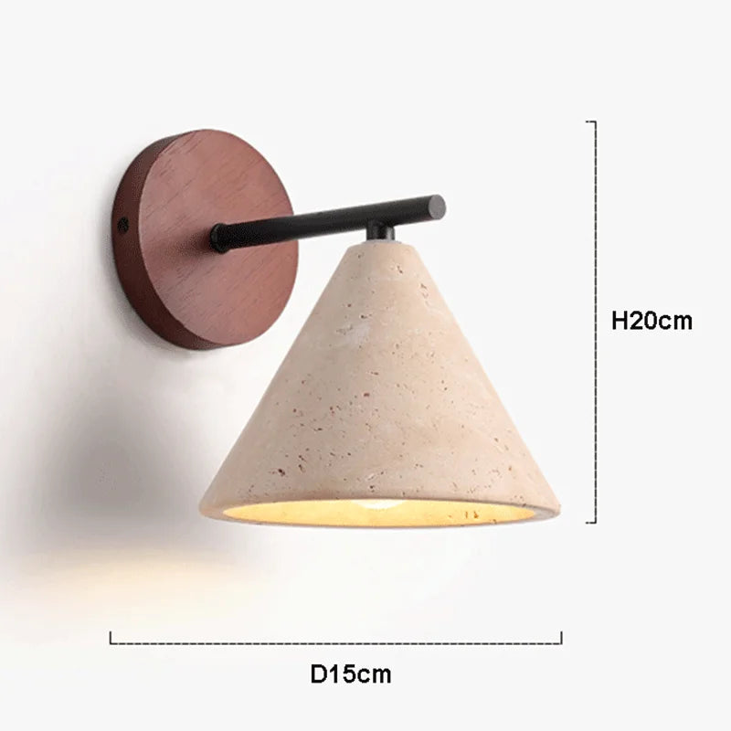 Axyaa Classical Yellow Travertine LED Wall Lamp for Bedroom Lighting