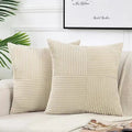 Axyaa Navy Blue Corduroy Throw Pillow Cover - 45x45 CM