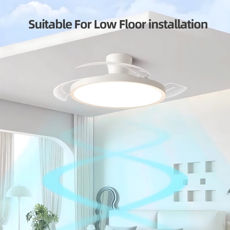 Axyaa Smart Ceiling Fan with Light Remote Control - 42/48 Inch, Retractable Blades