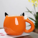 Axyaa Cartoon Fox Ceramic Mug: Cute Hand Drawn Coffee Cup for Kids and Adults