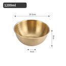 Axyaa Stainless Steel Salad Bowl with Scale - Korean Style Ramen Noodles Soup Container