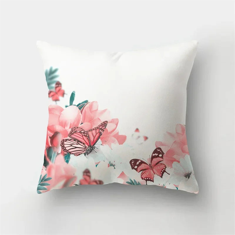 Axyaa Butterfly Charms Pillowcase: Sofa Car Waist Cushion Cover - Ins Style Landscape