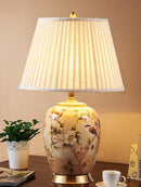 Axyaa Large Ceramic Table Lamp for Living Room or Bedroom - European New Chinese Style
