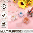 Axyaa Mini Acrylic Storage Boxes with Lids - Clear Square Display Containers