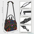 Axyaa Mexican Flowers Floral Art Lunch Bag: Insulated Thermal Cooler for Work, School, Picnic