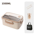 Axyaa Insulated Bento Lunch Box & Tableware Set: Microwavable, Leakproof for Adults & Kids