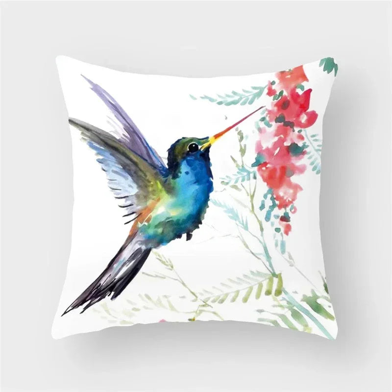 Axyaa Decorative Cushion Cover Throw Pillow 45*45 Sofa Flower Bird Animal Pillowcase