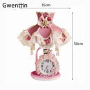 Axyaa Modern Princess Table Lamp with Clock for Children Bedroom Home Decor