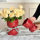 Axyaa Ceramic Flower Bouquet Vase Desk Decoration for Room Aesthetic Decor
