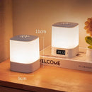 Axyaa Night Lamp Clock LED with Remote Control, USB Rechargeable, 3 Colors, Portable Bedside Lamp