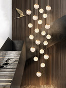 Axyaa Luxury LED Staircase Chandelier for Living Room and Bedroom