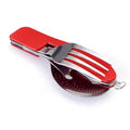 Axyaa 4-in-1 Foldable Stainless Steel Cutlery Set for Outdoor Camping & Picnic