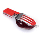 Axyaa 4-in-1 Foldable Stainless Steel Cutlery Set for Outdoor Camping & Picnic