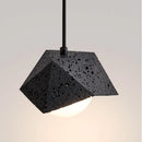 Axyaa Minimalist Bedroom Headboard - Cave Stone Pendant Light - Retro Bar Counter
