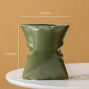 Axyaa Cream Ceramic Vase Hydroponic Desktop Flower Arrangement Dried Flower Ornament
