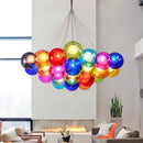 Axyaa Modern Nordic LED Stained Glass Chandelier