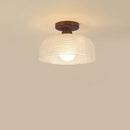 Axyaa Wood Glass LED Ceiling Lights Modern Ceiling Lamp for Home Lighting