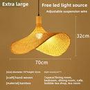 Axyaa Bamboo Pendant Light - Elegant Rattan Hat Lamp for Tea Room and Staircase