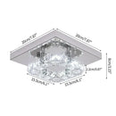 Axyaa Square Crystal Ceiling Light Modern LED Chandelier for Home Living Room Décor