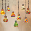 Axyaa Turkish Mosaic Chandelier: Handcrafted Stained Glass Pendant Lamp