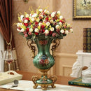 Axyaa European Resin Vase with Dried Flowers for Home Decor