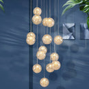 Axyaa Glass Stair Chandelier Modern Living Room Indoor LED Lighting