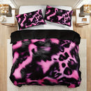 Axyaa Pink Leopard Abstract Print Duvet Cover Set for Soft and Comfortable Bedding