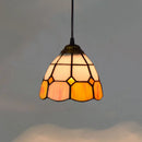 Mosaic Pendant Light with Stained Glass Shade in Colorful Mediterranean Style by Axyaa
