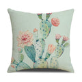 Axyaa Cactus Series Green Plant Printed 45*45cm Cushion Cover - Simple Style Square Pillowcase