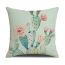 Axyaa Cactus Series Green Plant Printed 45*45cm Cushion Cover - Simple Style Square Pillowcase