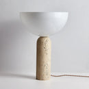Axyaa Yellow Travertine Marble Table Lamp for Elegant Home Lighting