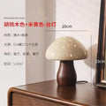 Axyaa Ceramic Mushroom Table Lamp LED Wood Art Decor Light for Bedroom