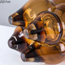 Axyaa Brown Glass Vase Hydroponics Modern Design Floral Decor Vase